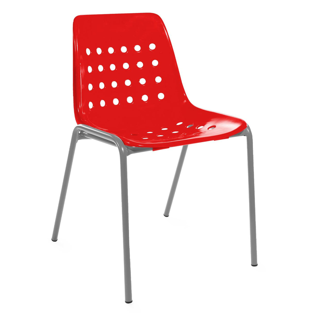 Schaffner Bermuda chaise empilable Gris Argent 78 Rouge 30