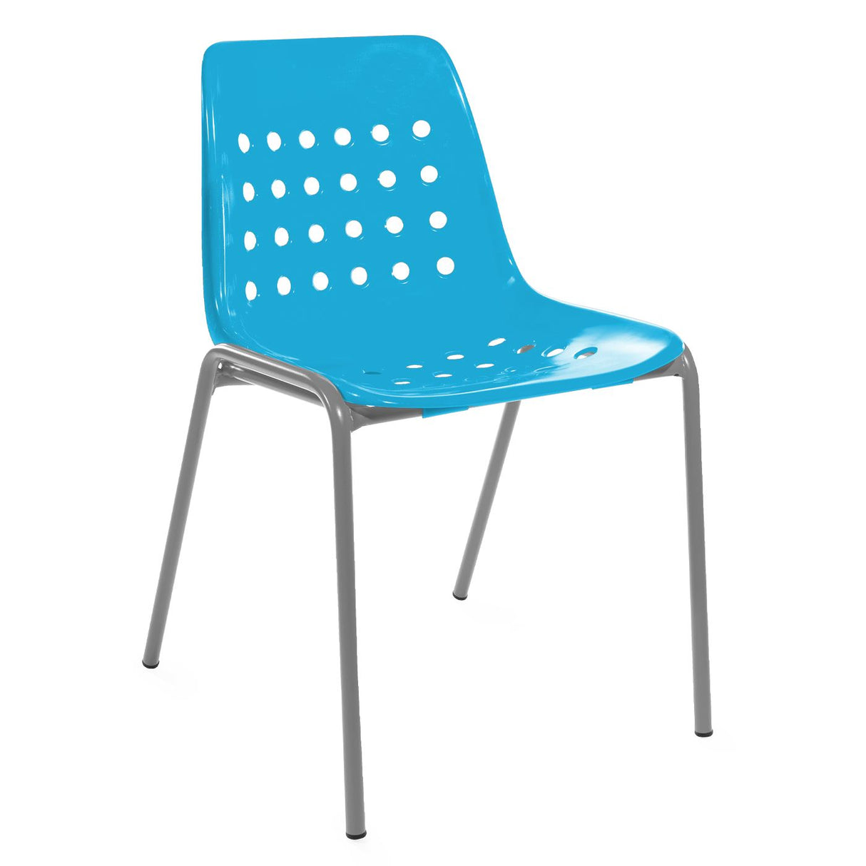 Schaffner Bermuda chaise empilable Gris Argent 78 Turquoise 58