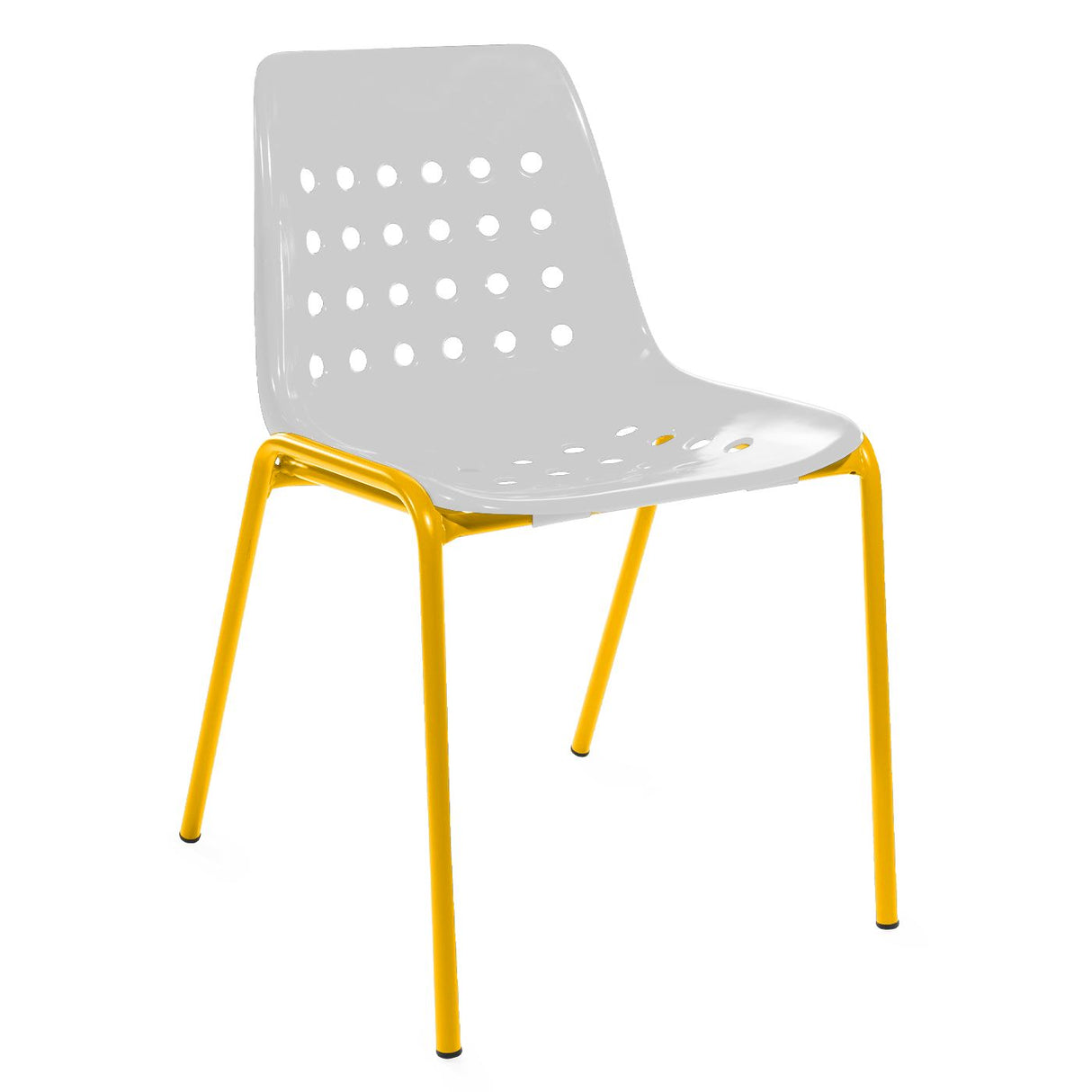 Schaffner Bermuda chaise empilable Jaune 11 Blanc 90