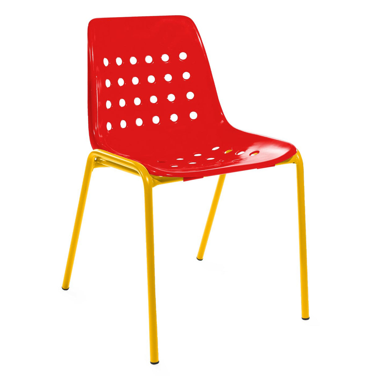 Schaffner Bermuda chaise empilable Jaune 11 Rouge 30