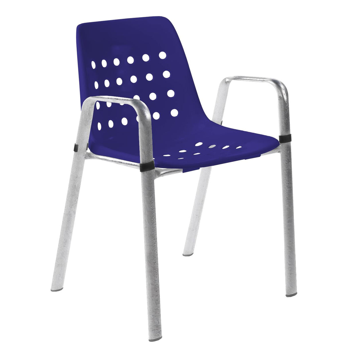 Schaffner Bermuda Fauteuil repas avec accoudoirs tubes ovales Galvanisé à chaud 02 Bleu 53