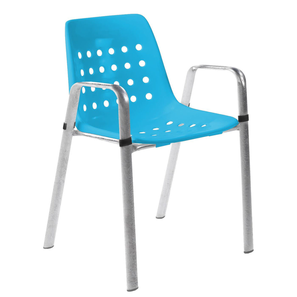 Schaffner Bermuda Fauteuil repas avec accoudoirs tubes ovales Galvanisé à chaud 02 Turquoise 58
