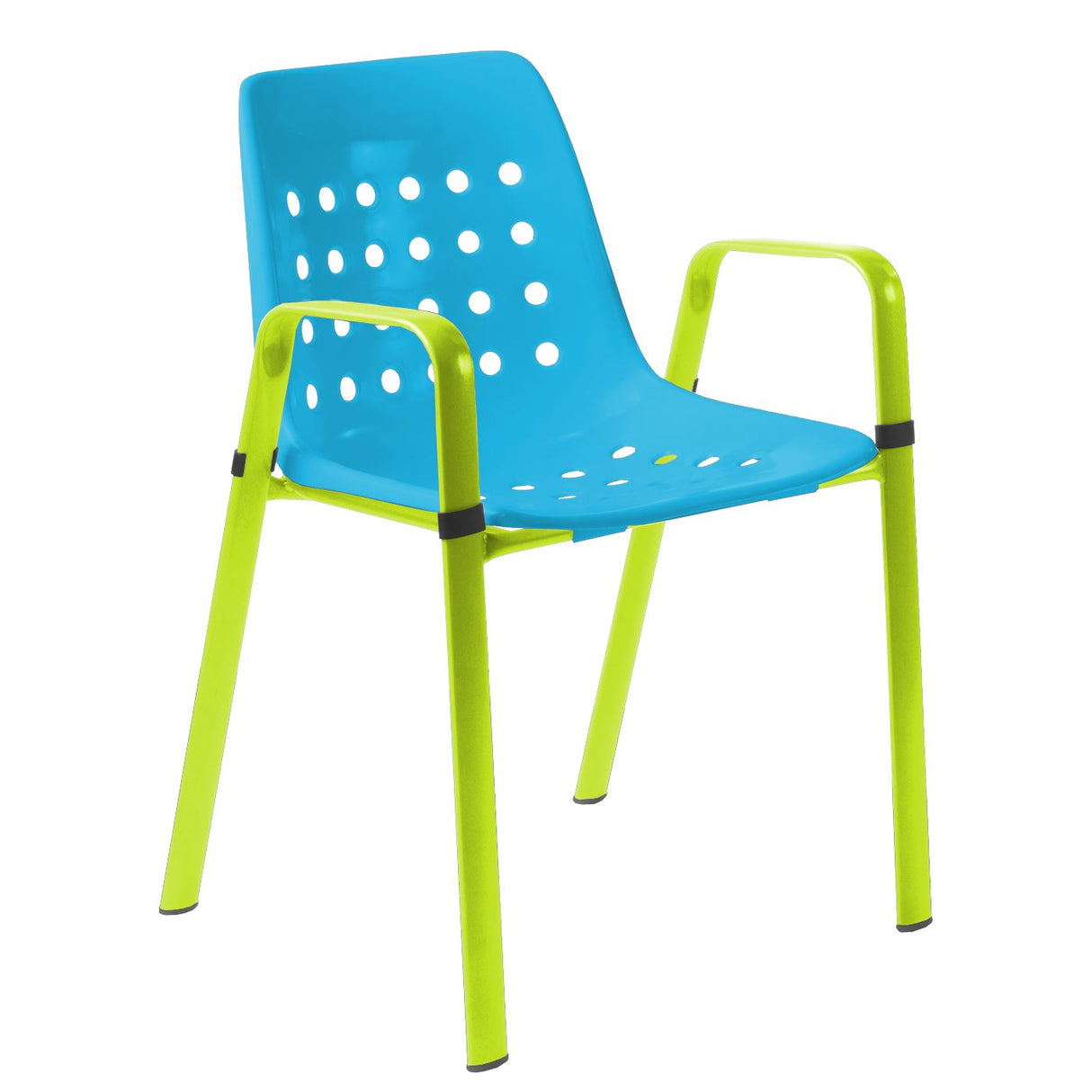 Schaffner Bermuda Fauteuil repas avec accoudoirs tubes ovales Vert Clair 63 Turquoise 58