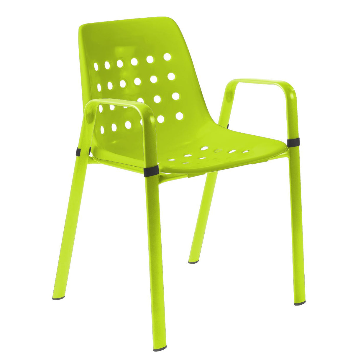 Schaffner Bermuda Fauteuil repas avec accoudoirs tubes ovales Vert Clair 63 Vert Clair 63