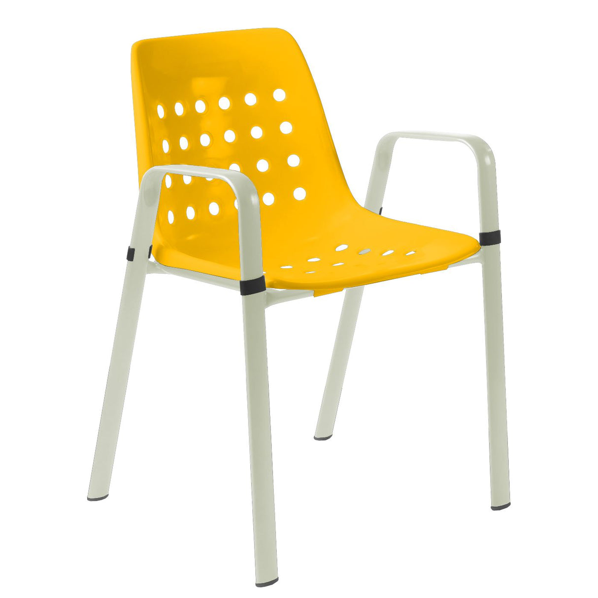 Schaffner Bermuda Fauteuil repas avec accoudoirs tubes ovales Vert Pastel 64 Jaune 11