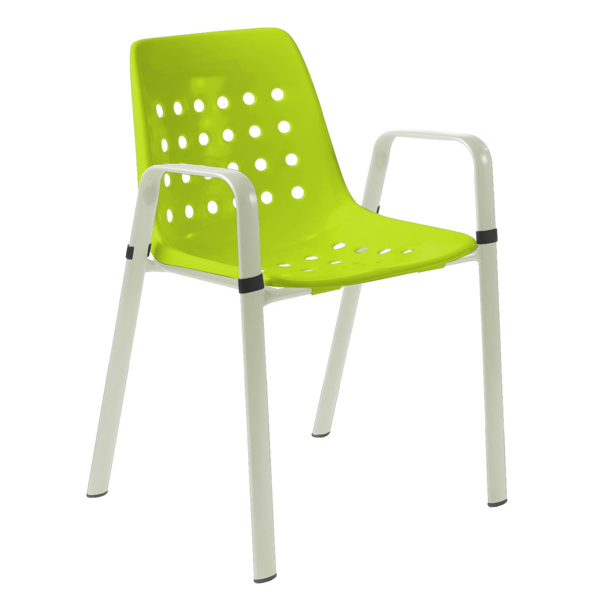 Schaffner Bermuda Fauteuil repas avec accoudoirs tubes ovales Vert Pastel 64 Vert Clair 63