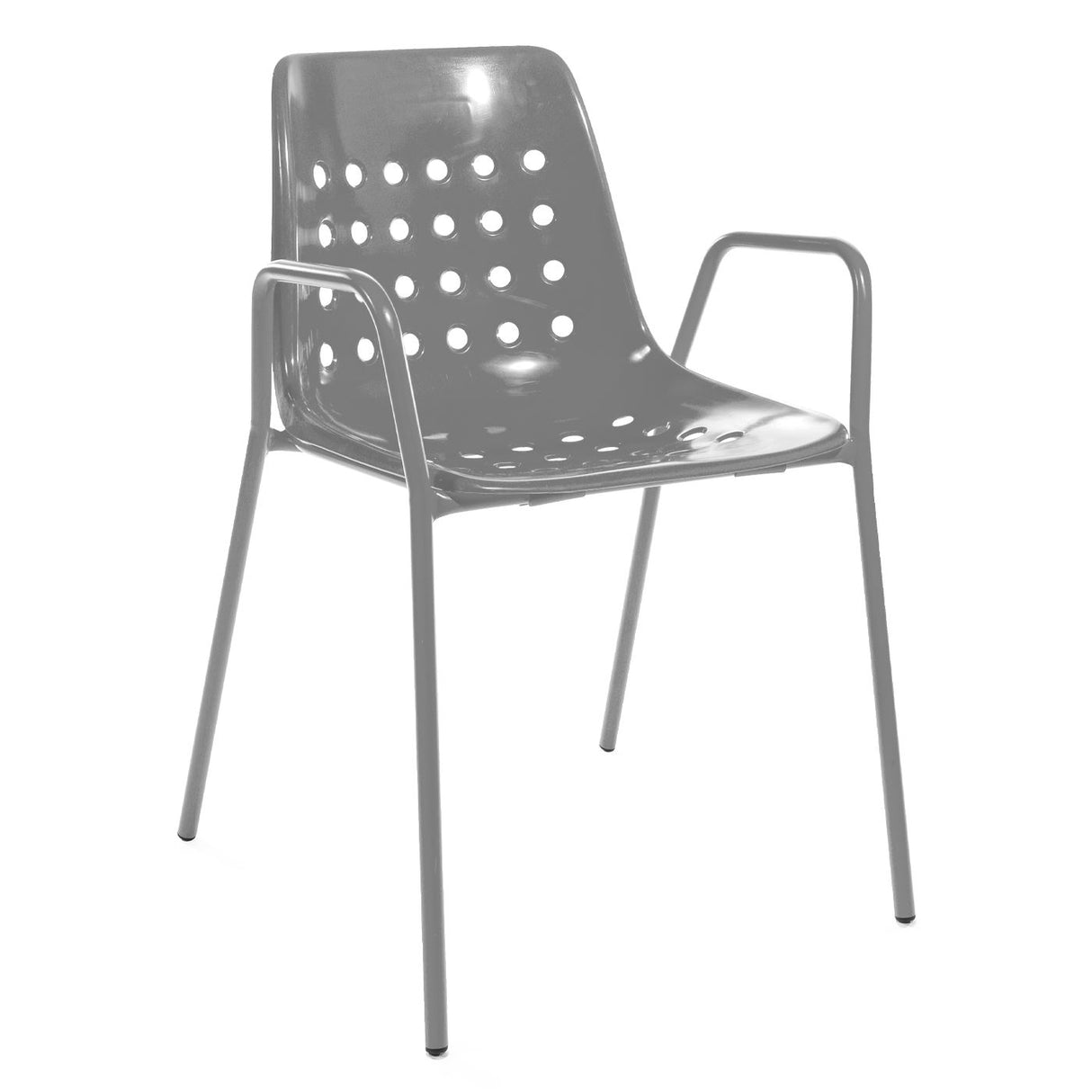 Schaffner Bermuda Fauteuil repas avec accoudoirs tubes ronds Gris Argent 78 Gris Argent 78