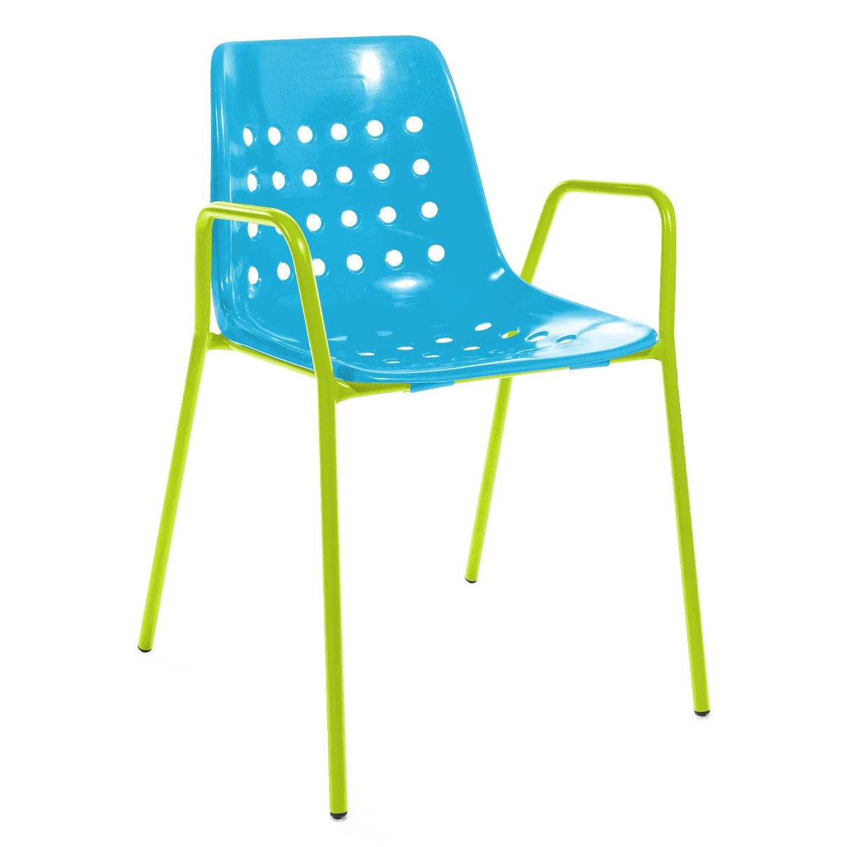 Schaffner Bermuda Fauteuil repas avec accoudoirs tubes ronds Vert Clair 63 Turquoise 58