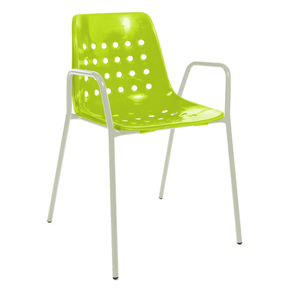 Schaffner Bermuda Fauteuil repas avec accoudoirs tubes ronds Vert Pastel 64 Vert Clair 63