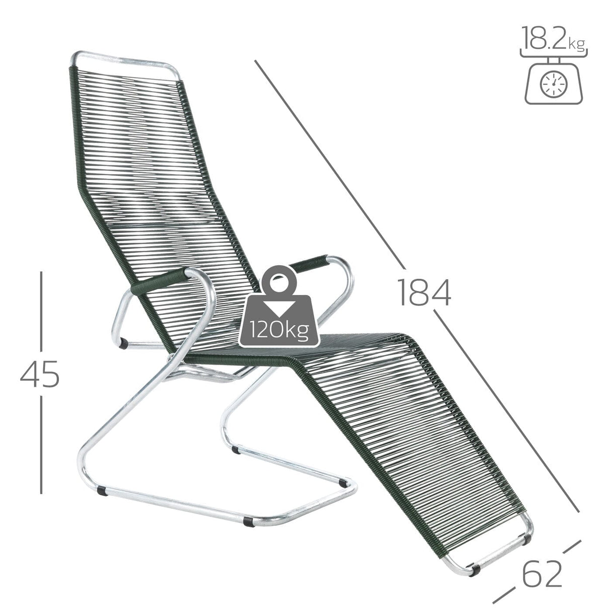 Schaffner Bodensee Chaise longue Spaghetti