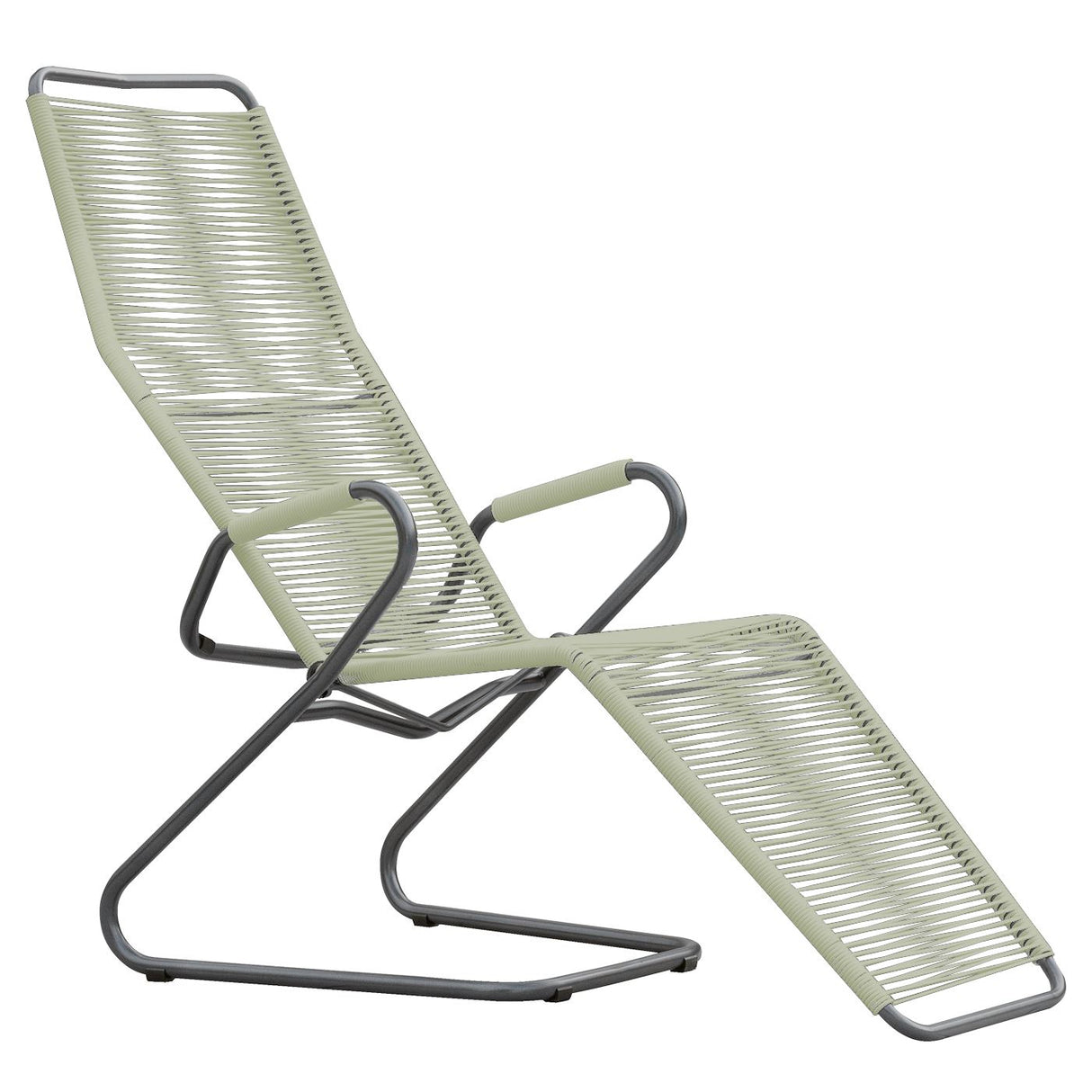 Schaffner Bodensee Chaise longue Spaghetti Anthracite 77 Vert pastel 64
