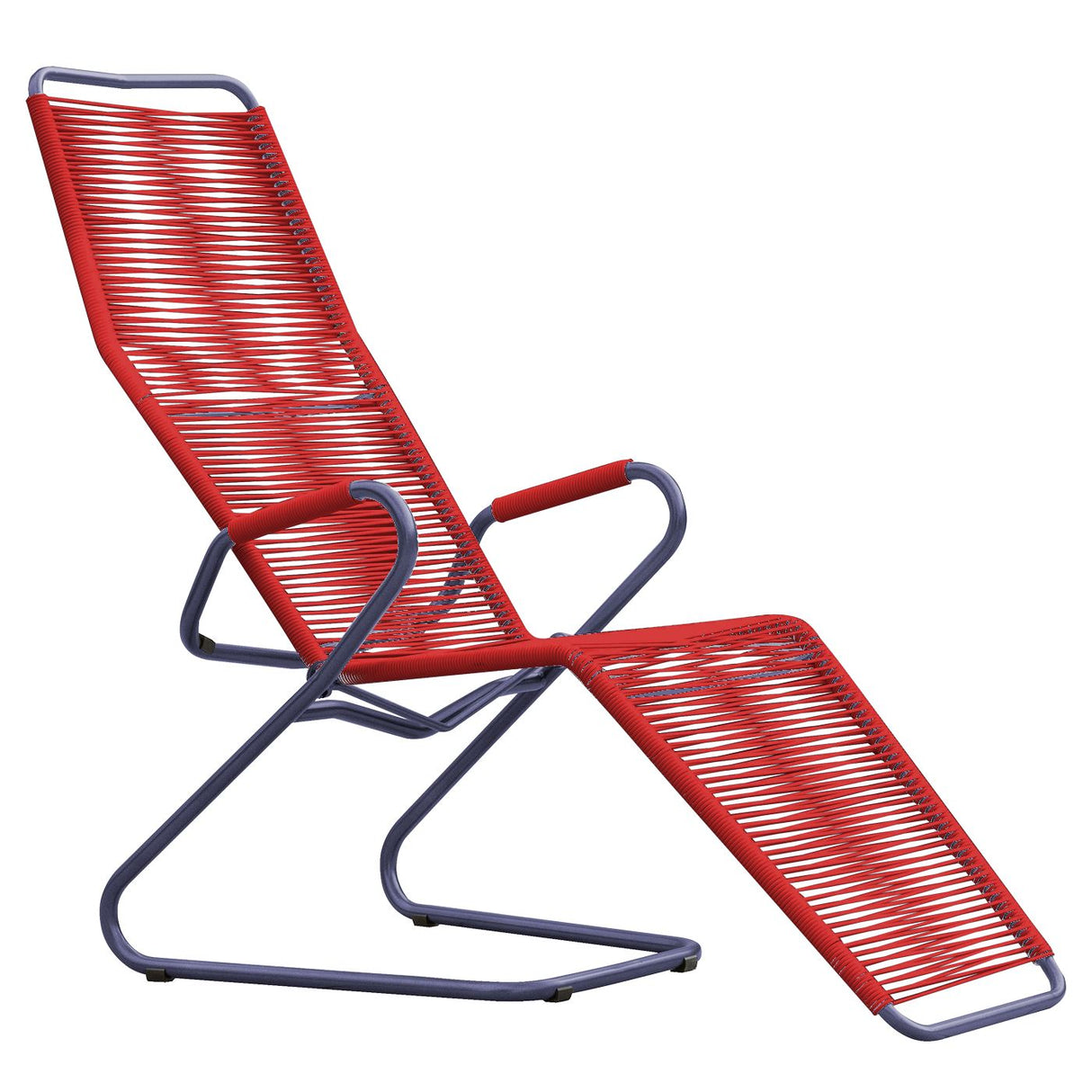 Schaffner Bodensee Chaise longue Spaghetti Bleu 53 Rouge 30