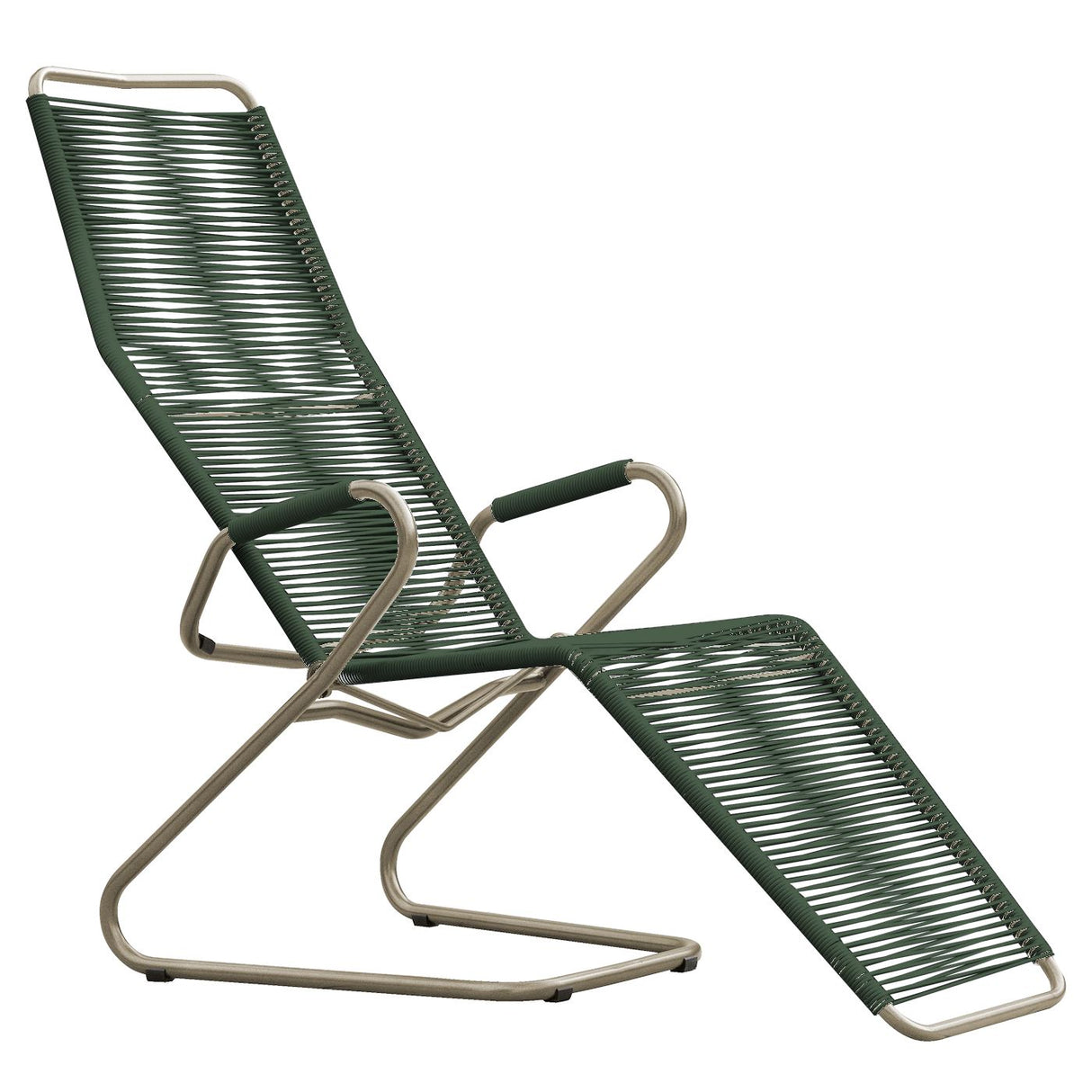Schaffner Bodensee Chaise longue Spaghetti Champagne 85 Vert Sapin 66