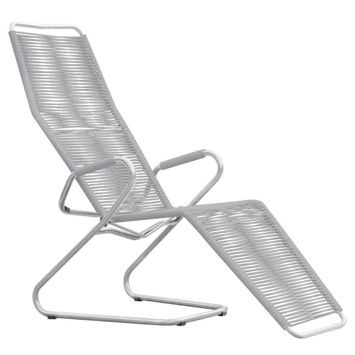Schaffner Bodensee Chaise longue Spaghetti Galvanisé à chaud 02 Blanc 90
