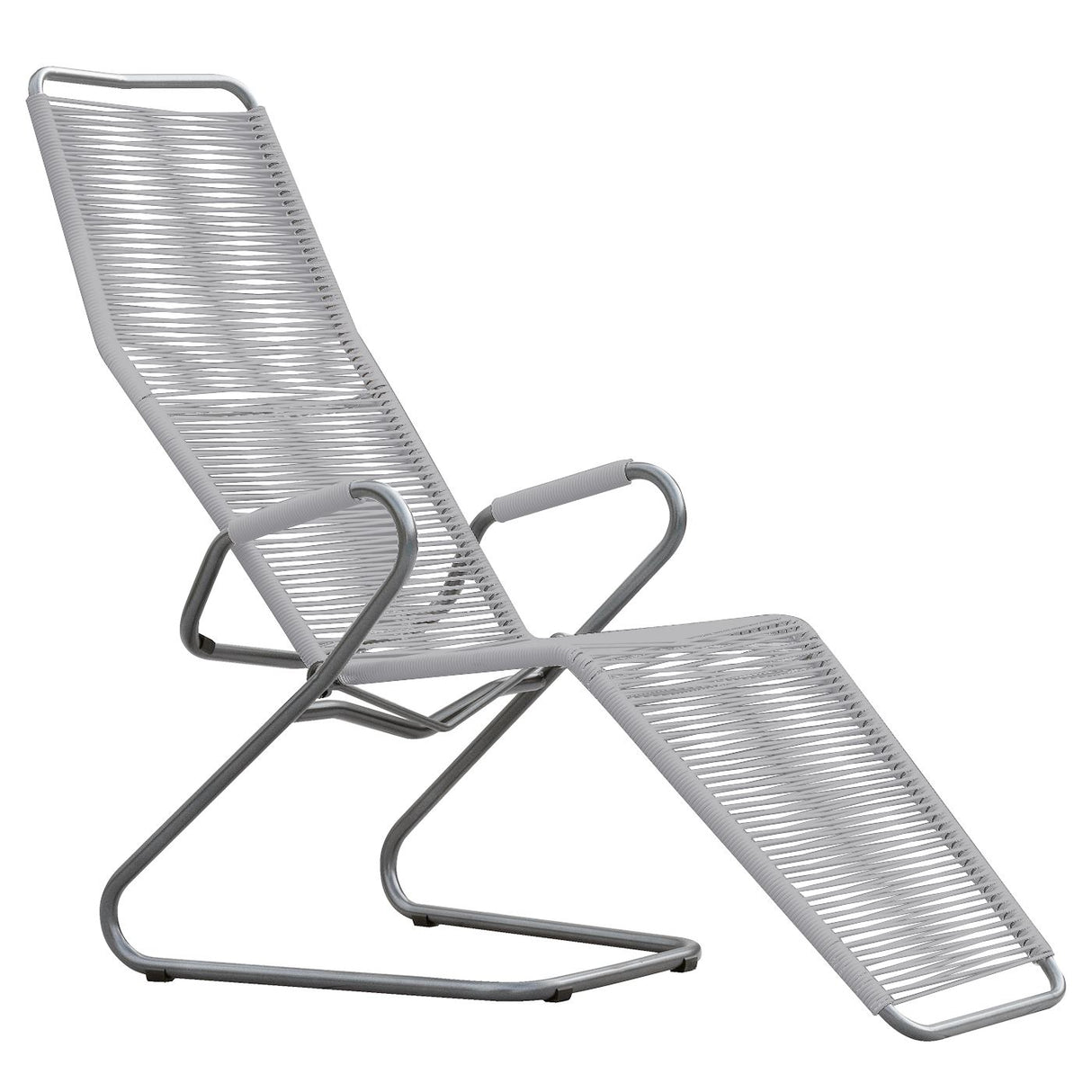 Schaffner Bodensee Chaise longue Spaghetti Graphite 73 Blanc 90