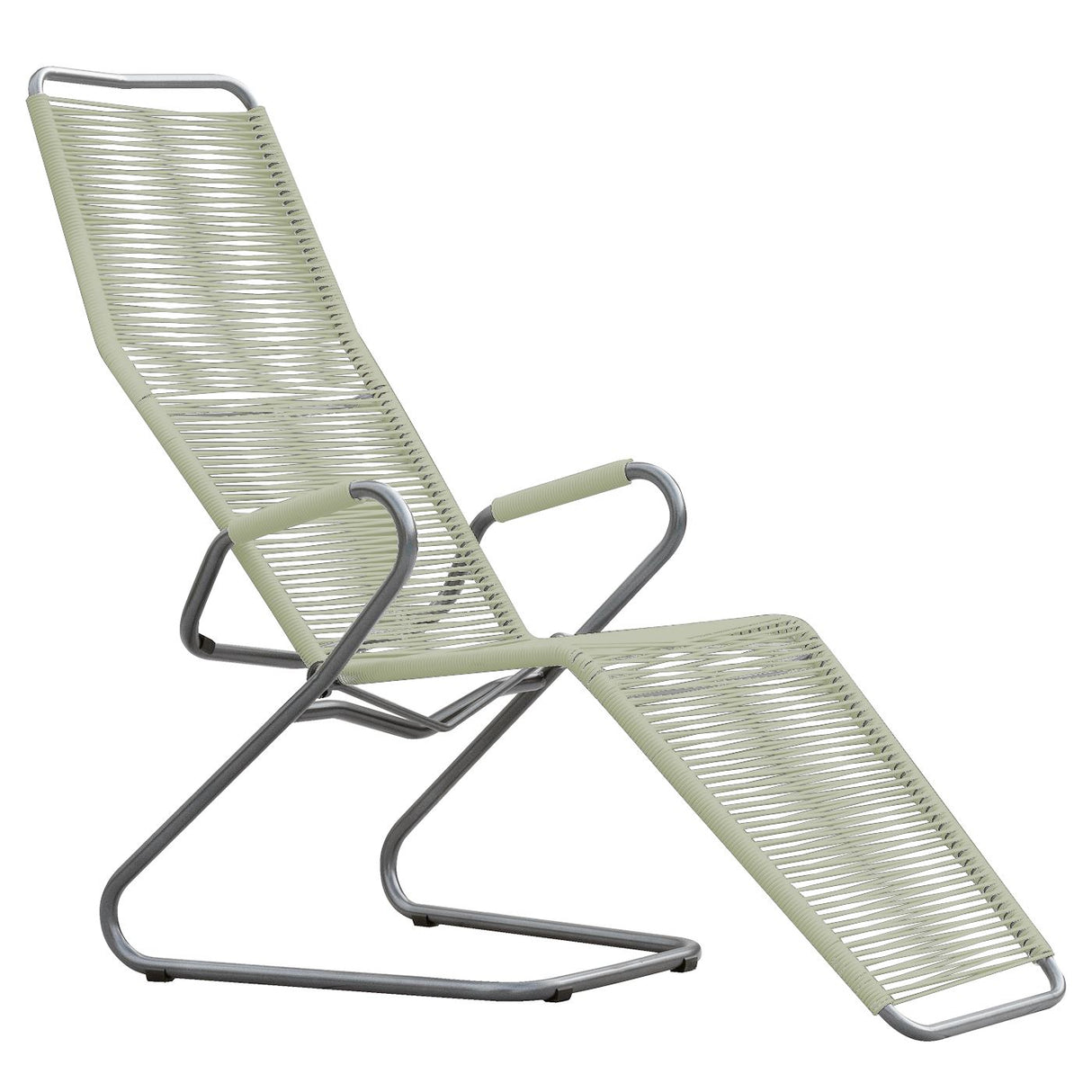 Schaffner Bodensee Chaise longue Spaghetti Graphite 73 Vert pastel 64