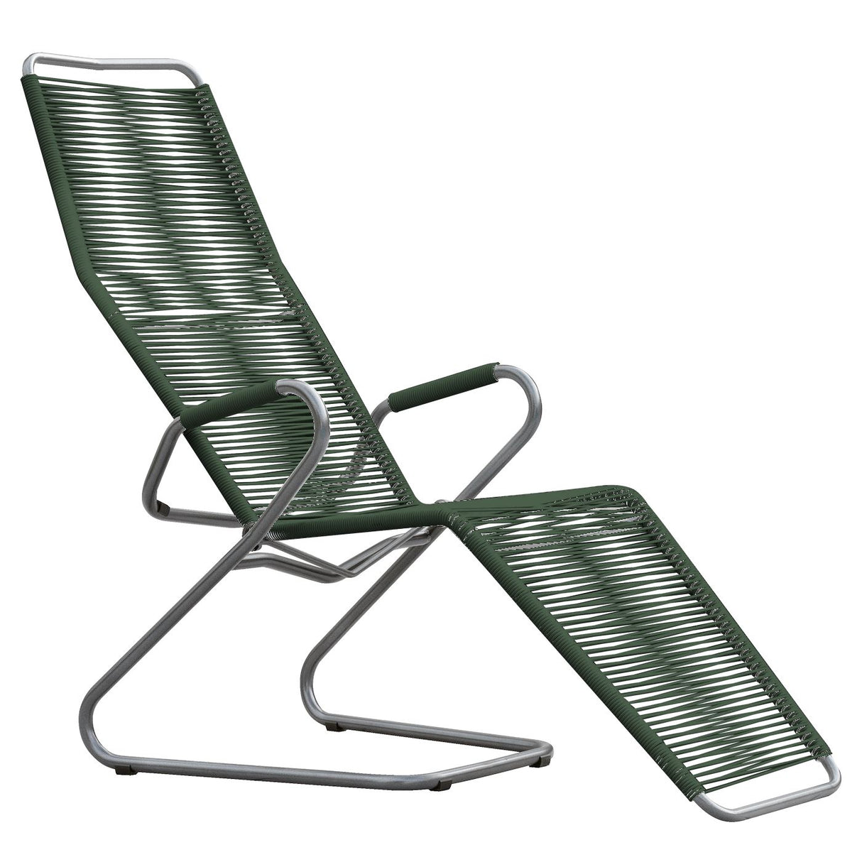Schaffner Bodensee Chaise longue Spaghetti Graphite 73 Vert Sapin 66