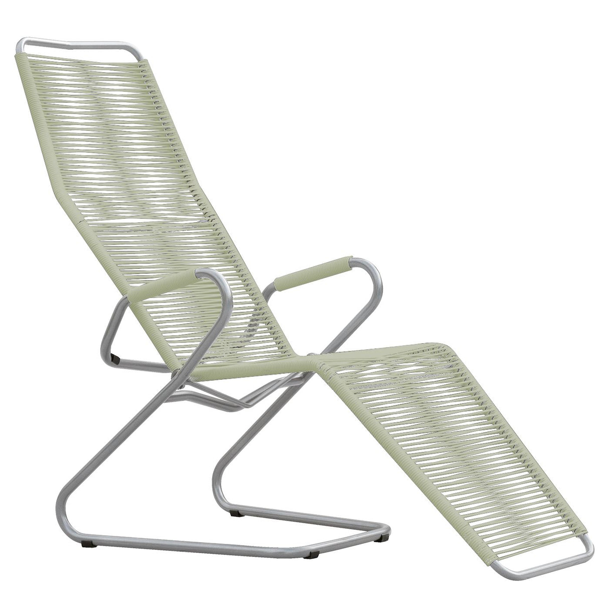 Schaffner Bodensee Chaise longue Spaghetti Gris Argent 78 Vert pastel 64