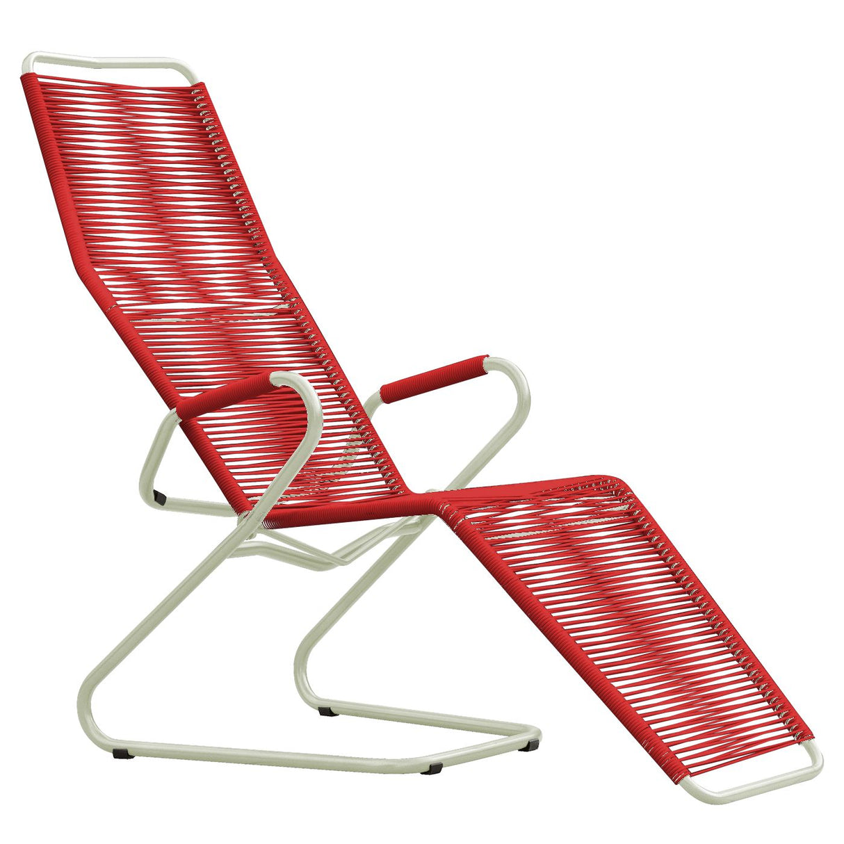 Schaffner Bodensee Chaise longue Spaghetti Vert Pastel 64 Rouge 30