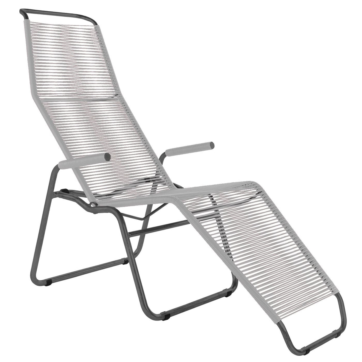 Schaffner Brissago Chaise longue Spaghetti Anthracite 77 Blanc 90