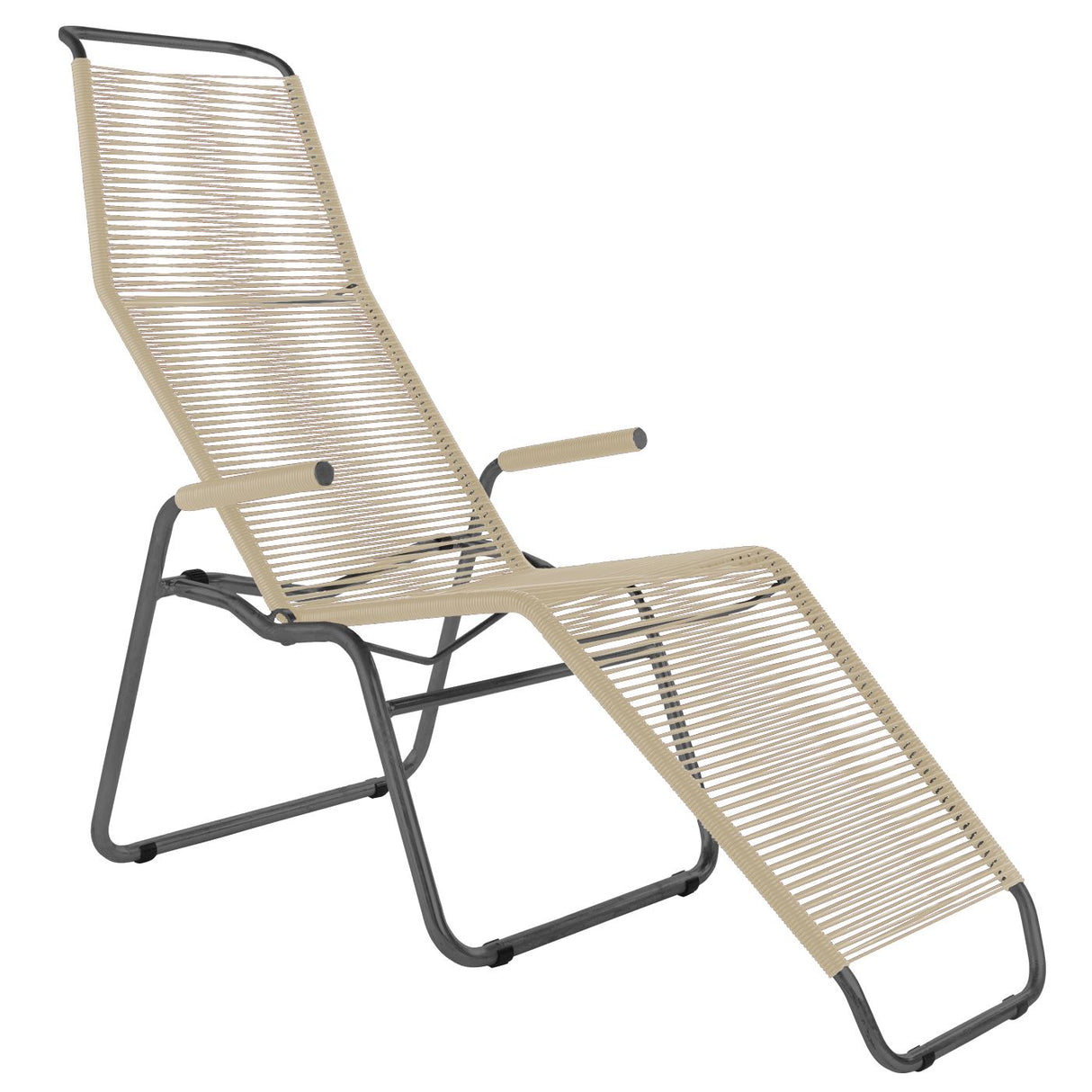 Schaffner Brissago Chaise longue Spaghetti Anthracite 77 Sable pastel 15