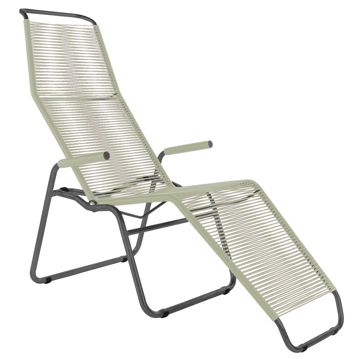 Schaffner Brissago Chaise longue Spaghetti Anthracite 77 Vert pastel 64