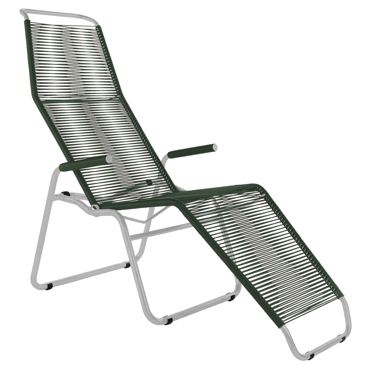 Schaffner Brissago Chaise longue Spaghetti Blanc 90 Vert Sapin 66