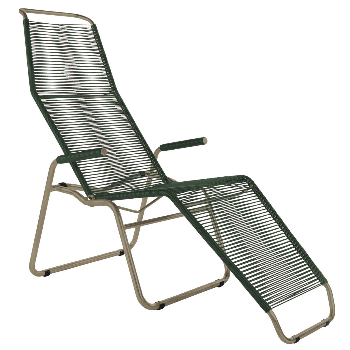 Schaffner Brissago Chaise longue Spaghetti Champagne 85 Vert Sapin 66