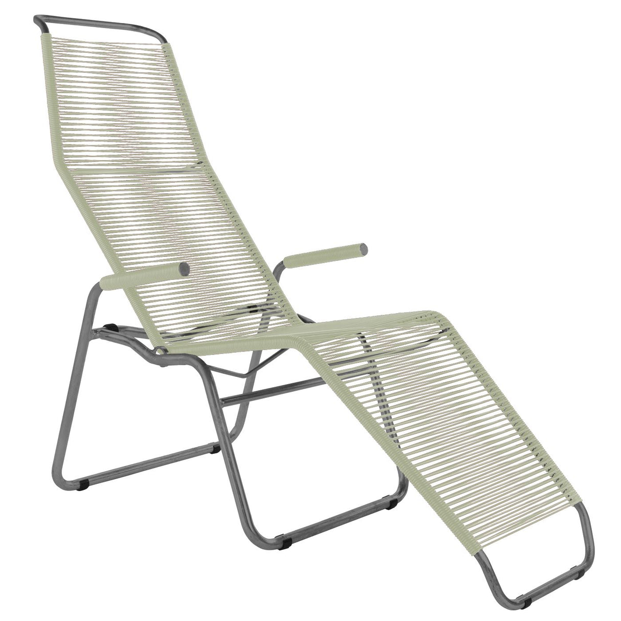 Schaffner Brissago Chaise longue Spaghetti Graphite 73 Vert pastel 64
