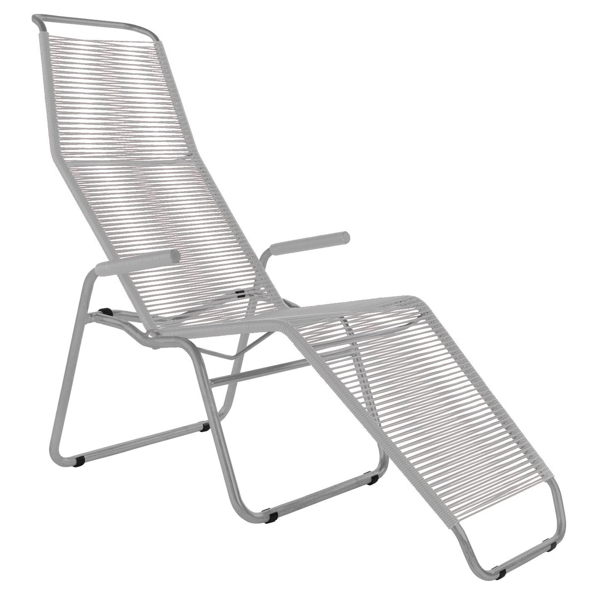 Schaffner Brissago Chaise longue Spaghetti Gris Argent 78 Blanc 90