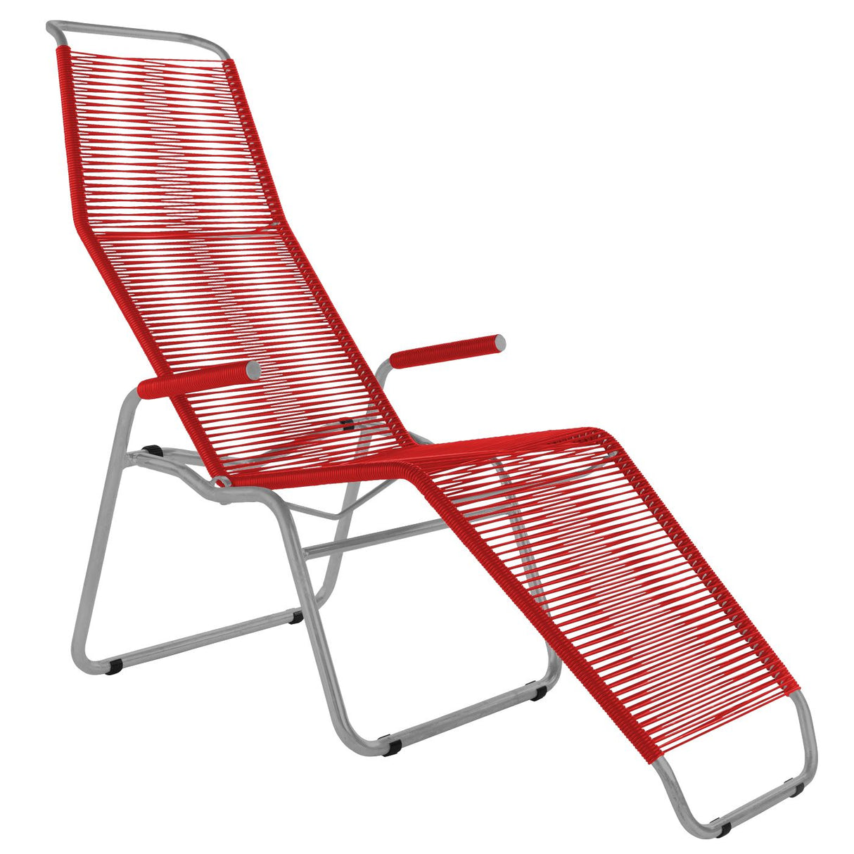 Schaffner Brissago Chaise longue Spaghetti Gris Argent 78 Rouge 30