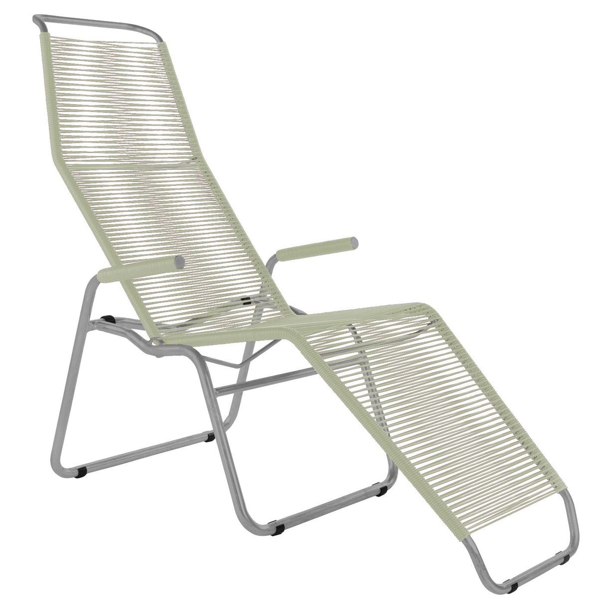 Schaffner Brissago Chaise longue Spaghetti Gris Argent 78 Vert pastel 64