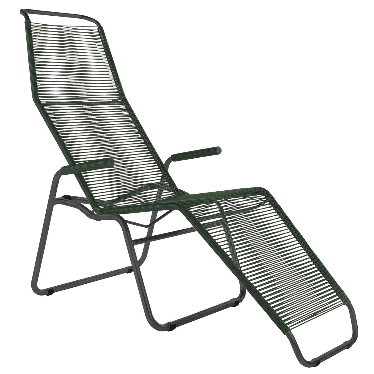 Schaffner Brissago Chaise longue Spaghetti Noir 91 Vert Sapin 66