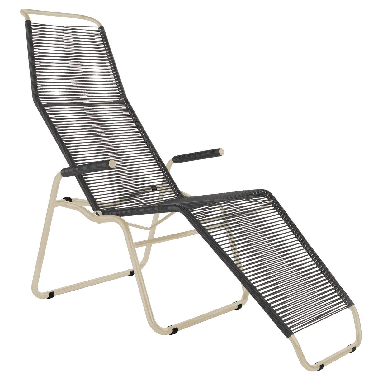 Schaffner Brissago Chaise longue Spaghetti Sable Pastel 15 Anthracite 77