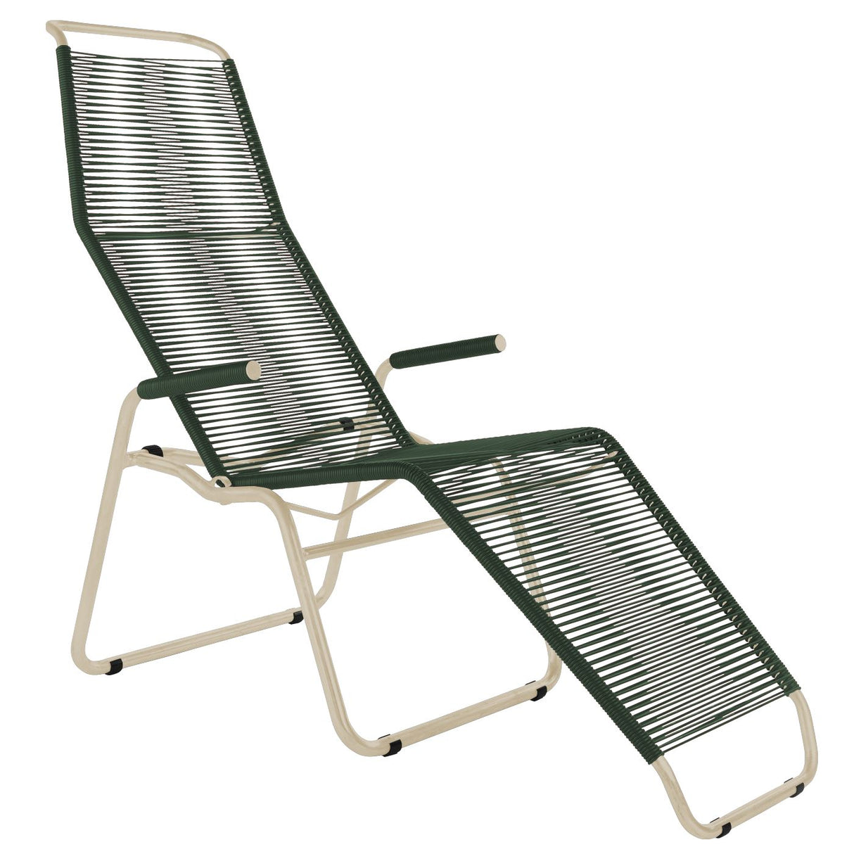 Schaffner Brissago Chaise longue Spaghetti Sable Pastel 15 Vert Sapin 66