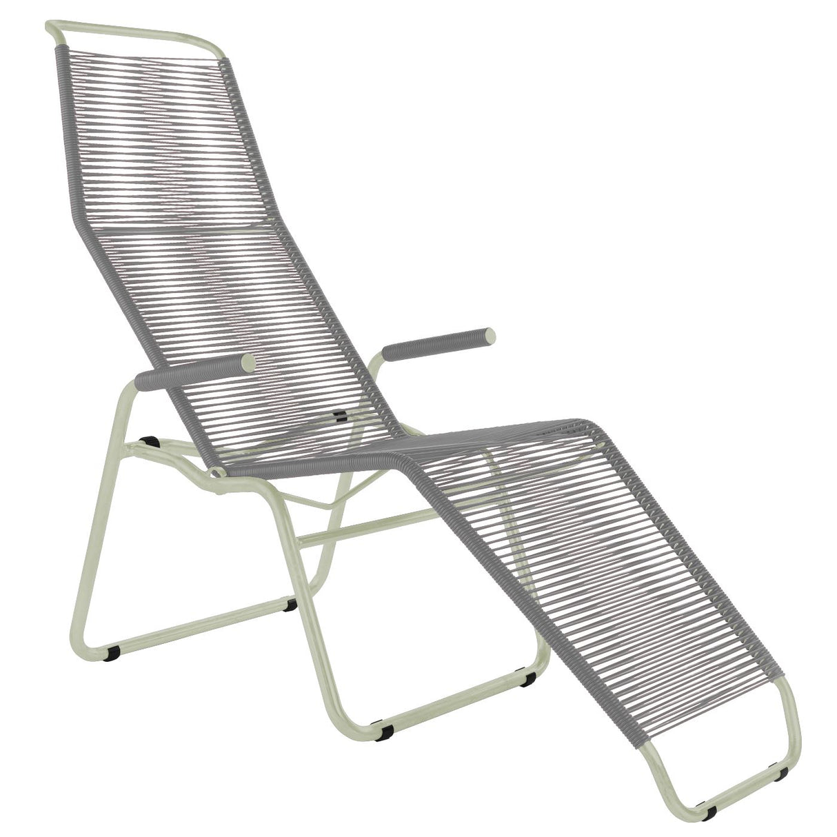 Schaffner Brissago Chaise longue Spaghetti Vert Pastel 64 Gris Argent 78