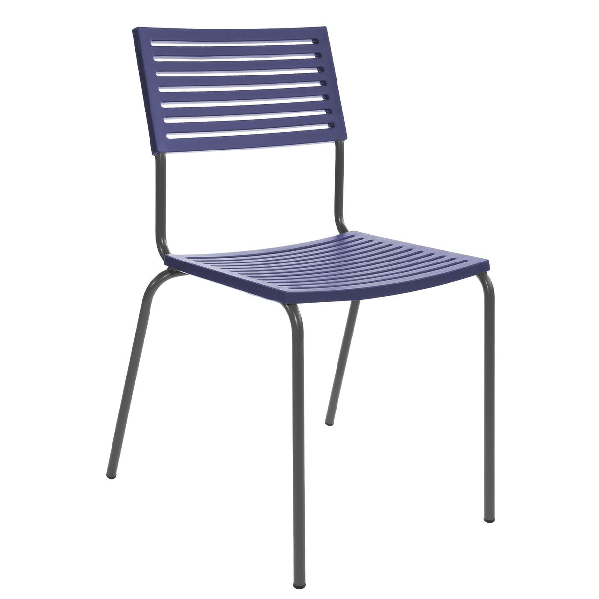 Schaffner Lamello Chaise empilable Anthracite 77 Bleu 53