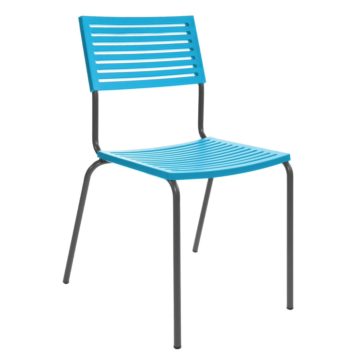 Schaffner Lamello Chaise empilable Anthracite 77 Turquoise 58