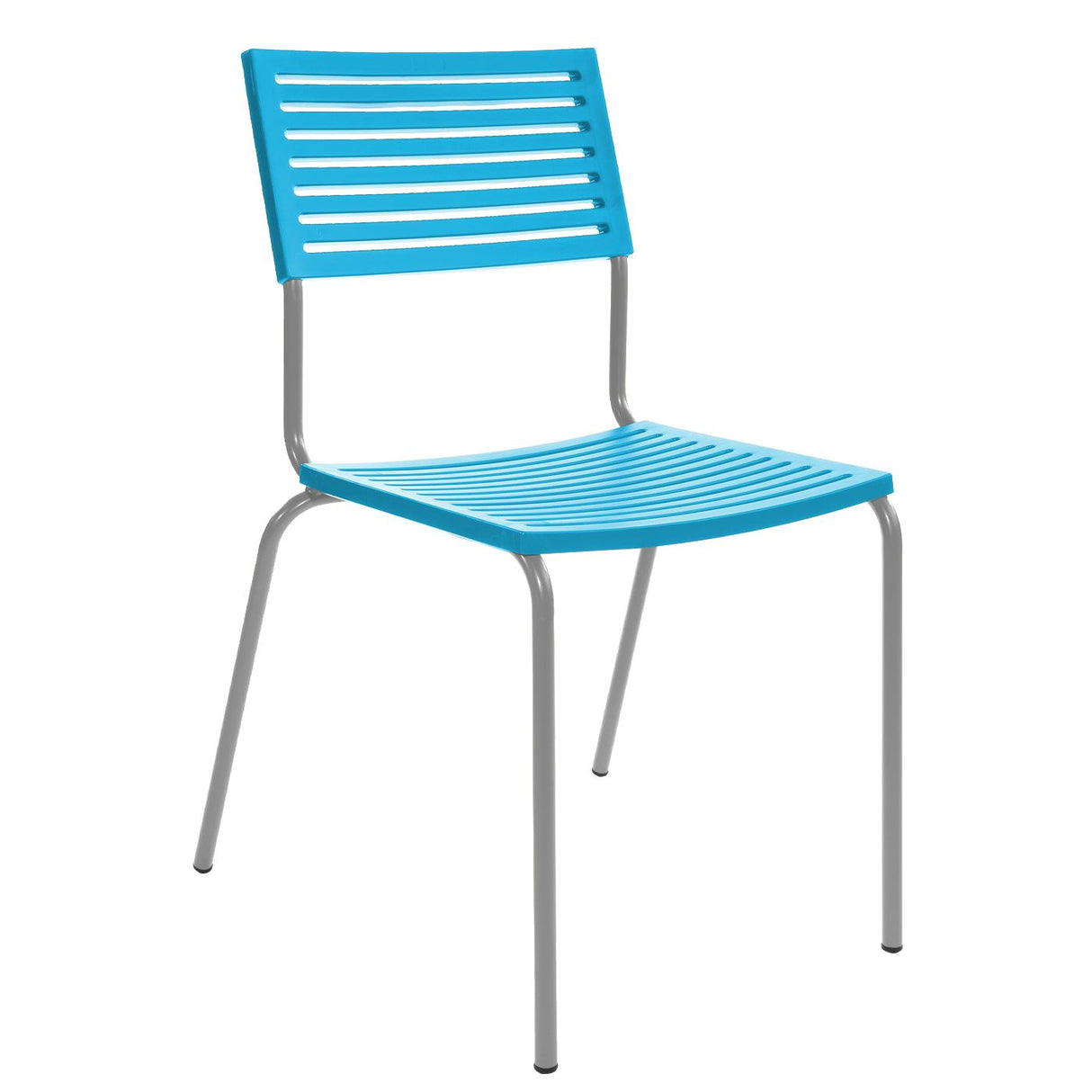 Schaffner Lamello Chaise empilable Gris Argent 78 Turquoise 58