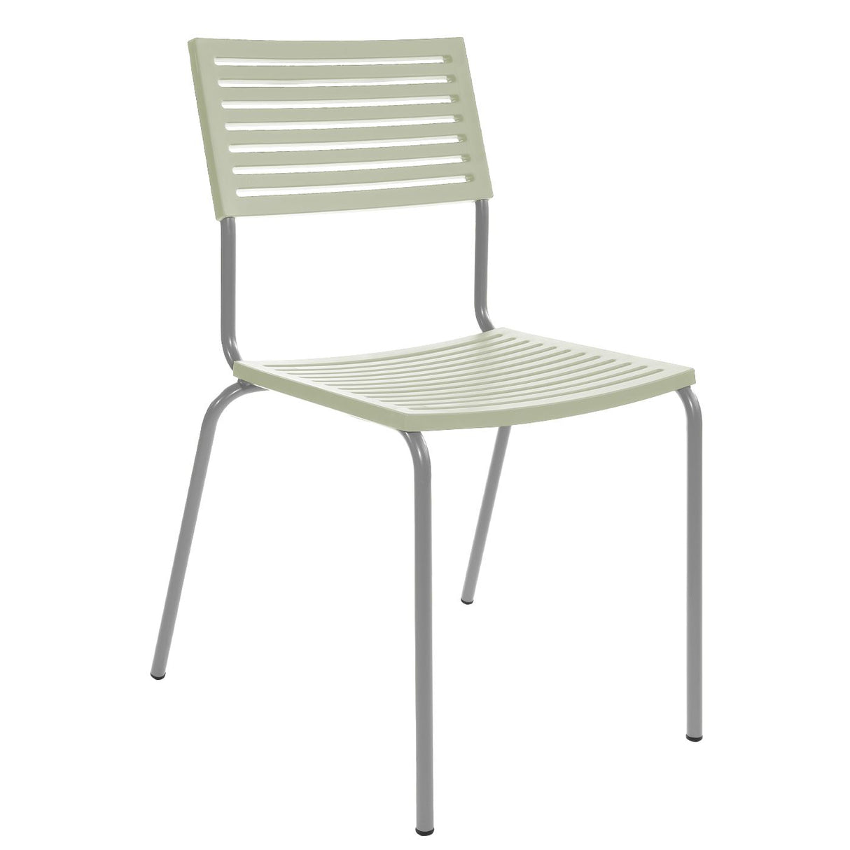 Schaffner Lamello Chaise empilable Gris Argent 78 Vert Pastel 64