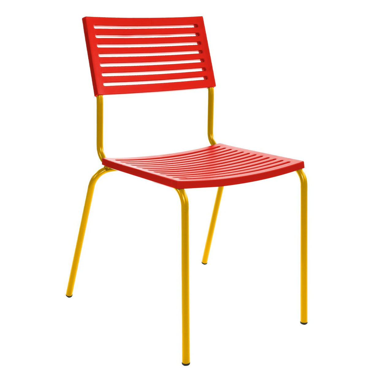 Schaffner Lamello Chaise empilable Jaune 11 Rouge 30