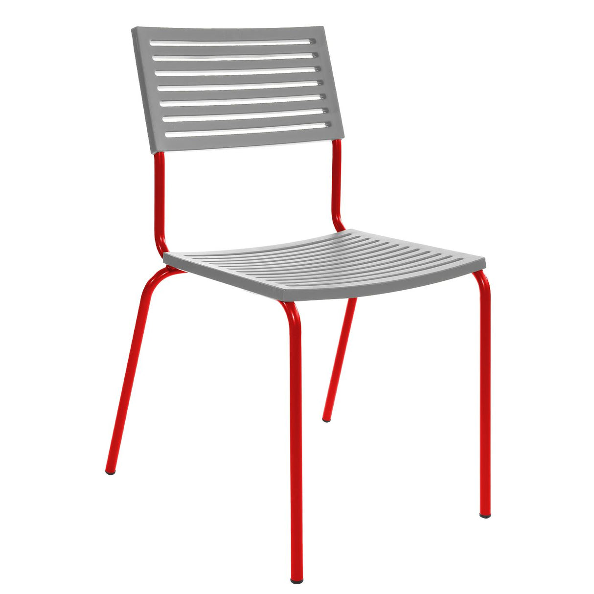 Schaffner Lamello Chaise empilable Rouge 30 Gris Argent 78