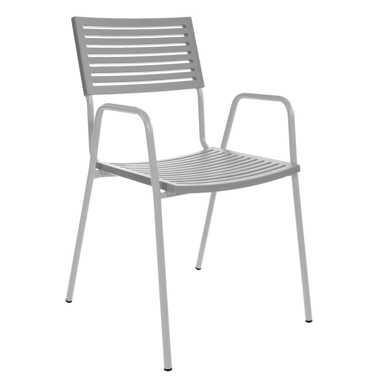 Schaffner Lamello Fauteuil repas Blanc 90 Gris Argent 78