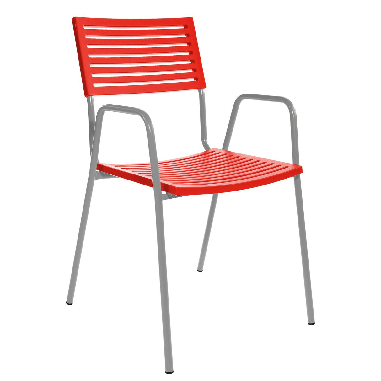 Schaffner Lamello Fauteuil repas Gris Argent 78 Rouge 30