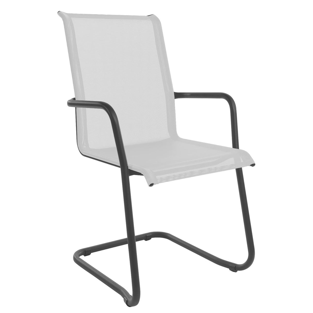Schaffner Locarno Fauteuil Cantilever empilable Anthracite 77 Blanc 90