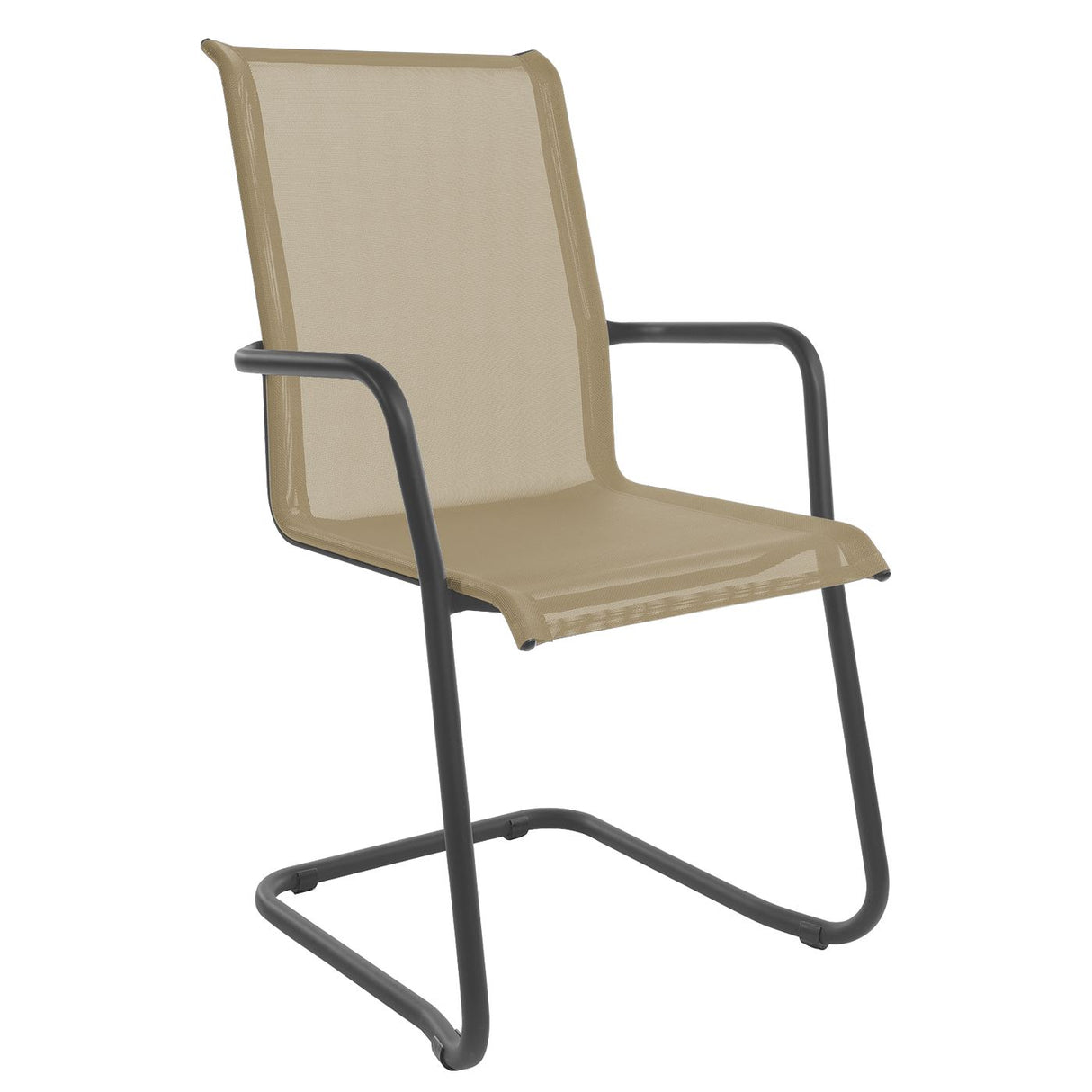 Schaffner Locarno Fauteuil Cantilever empilable Anthracite 77 Marron Crème 28