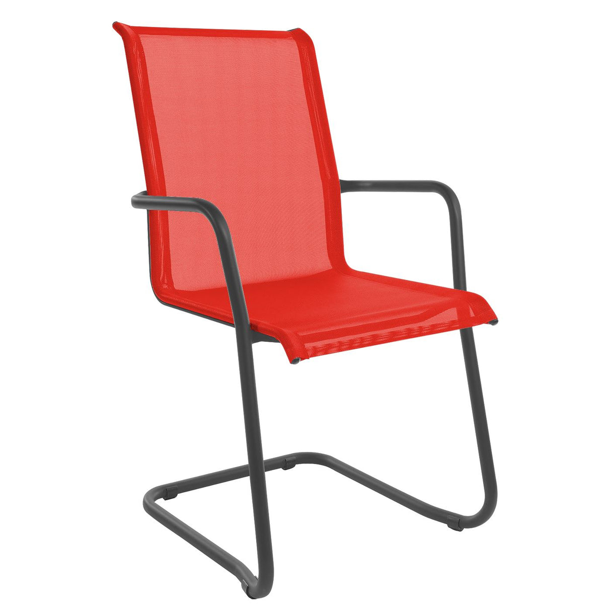 Schaffner Locarno Fauteuil Cantilever empilable Anthracite 77 Rouge 30