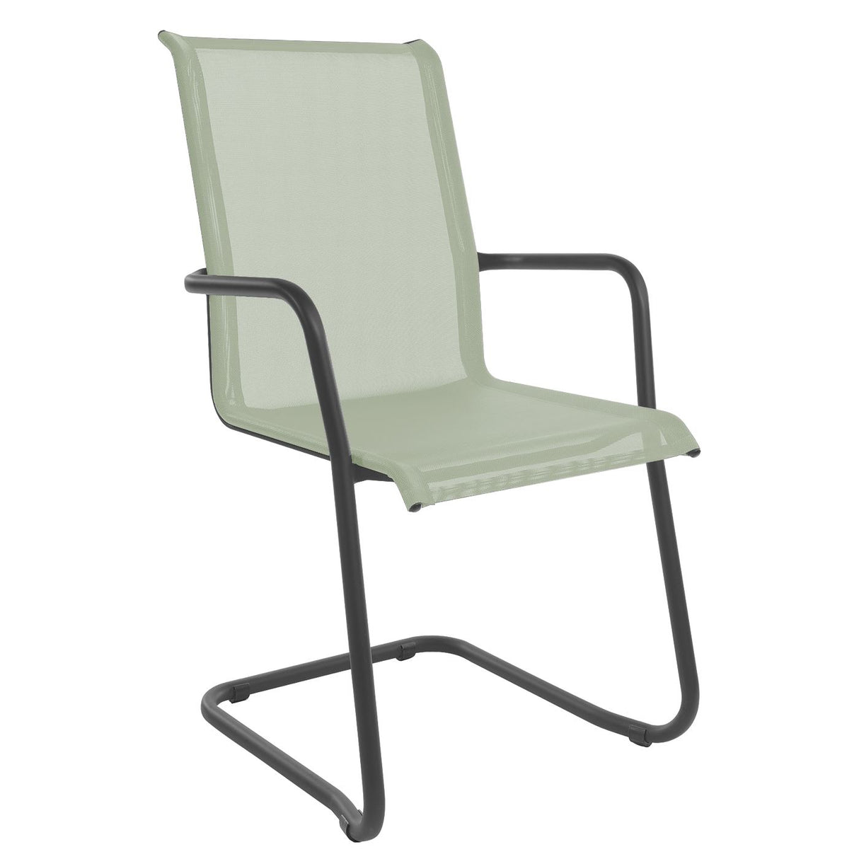 Schaffner Locarno Fauteuil Cantilever empilable Anthracite 77 Vert Crème 26