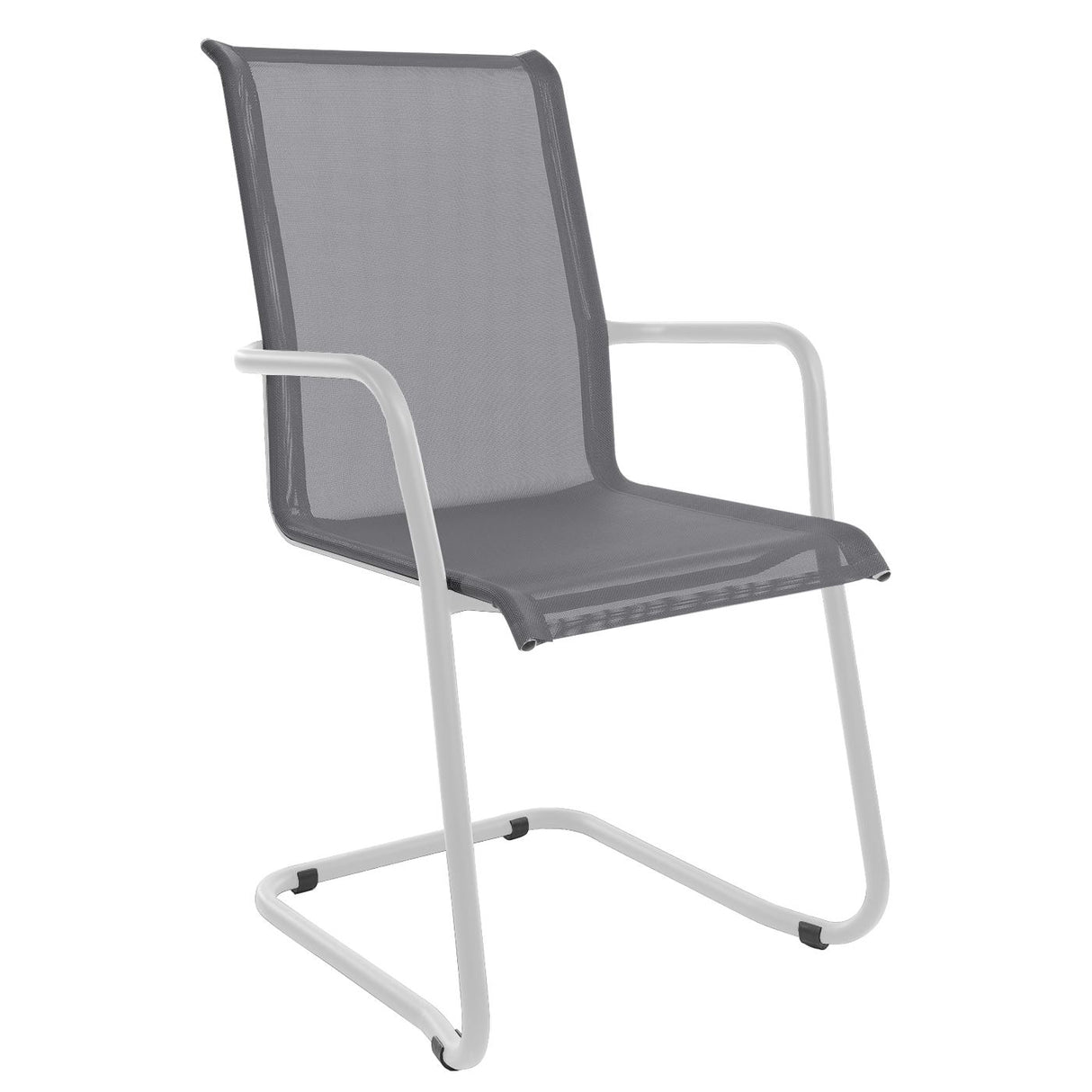 Schaffner Locarno Fauteuil Cantilever empilable Blanc 90 Gris 20