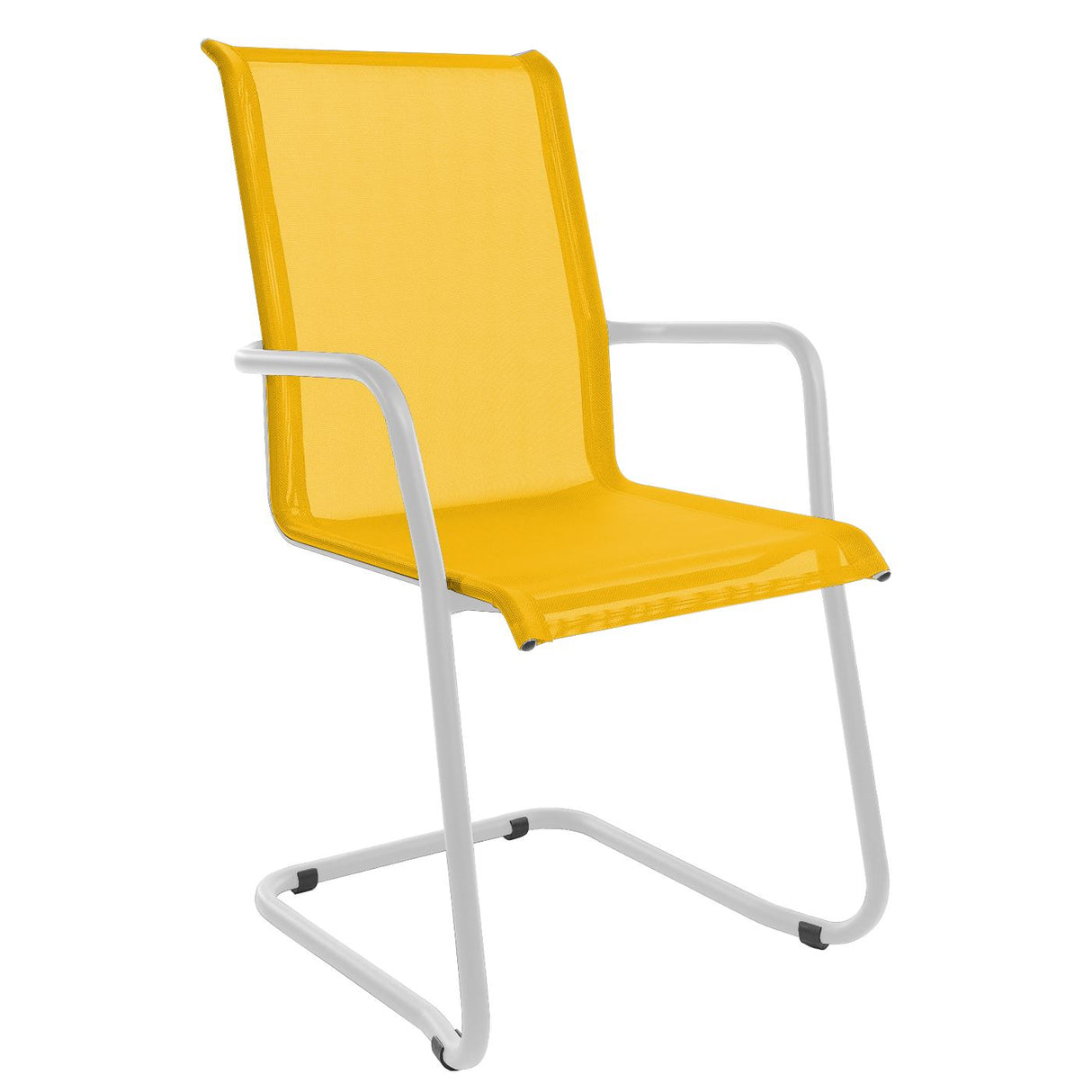Schaffner Locarno Fauteuil Cantilever empilable Blanc 90 Jaune 11